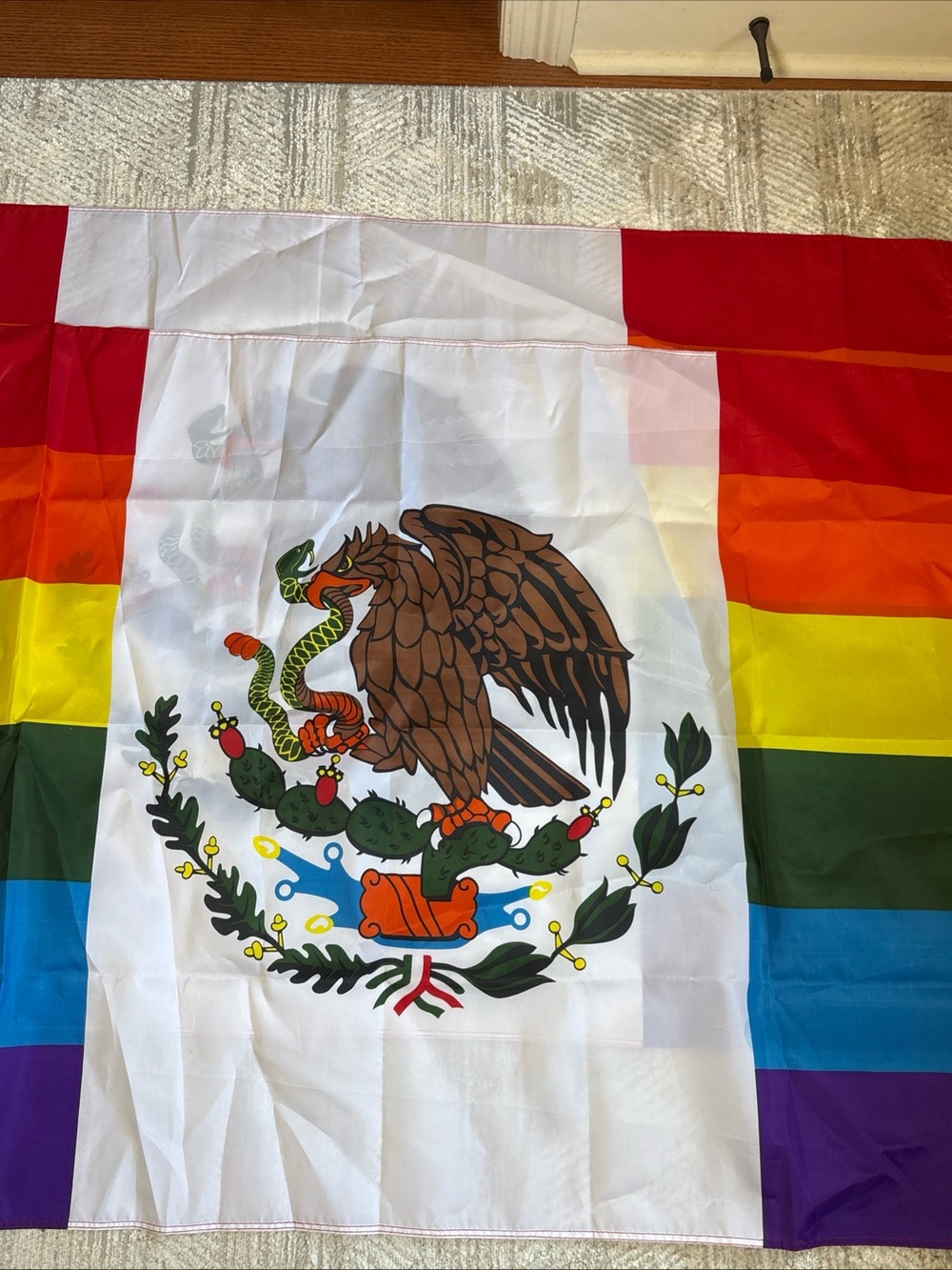 Mexico Rainbow Flag 3x5 LGBTQ+ Pride Mexican Rainbow Waterproof Flag Set Of 2